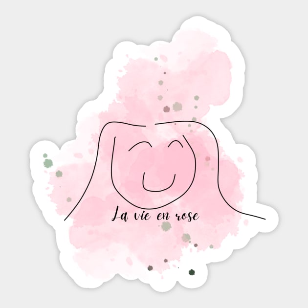 La vie en rose | Cute French design Sticker by Fayn